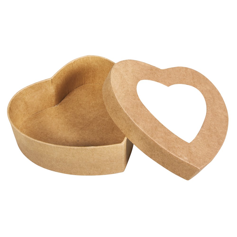 Rayher 67210000 Papier-Mâché Box Heart, FSC Recycled 100%, 12.2 x 11.2 x 4.3 cm