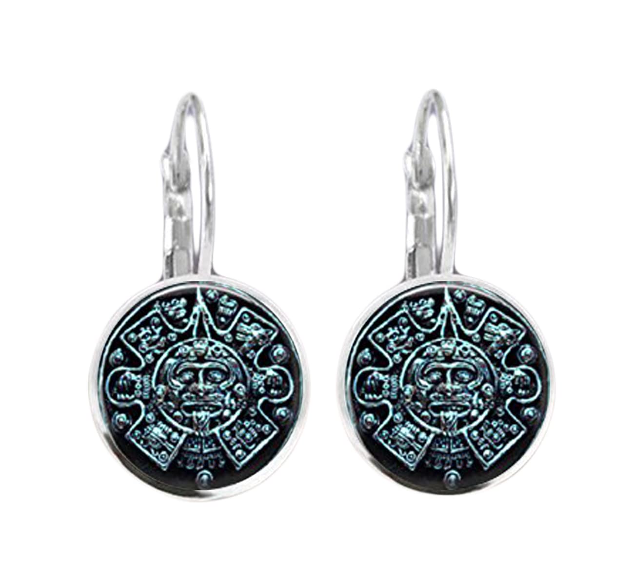 Mayan Earrings Glass Tile Mayan Jewelry Indian Jewelry Indian