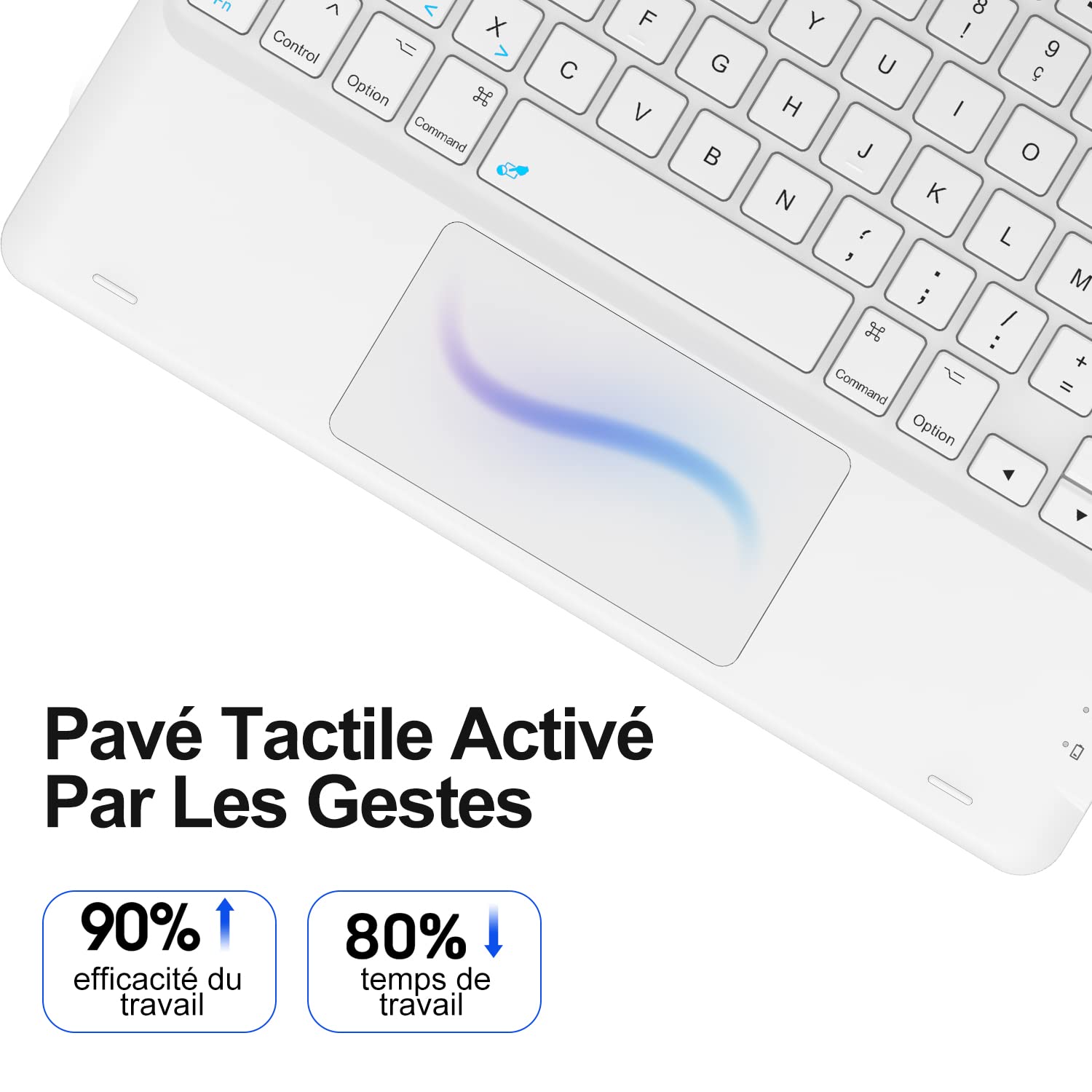 Earto Coque avec Clavier pour iPad 9e génération 10.2", iPad Air 5