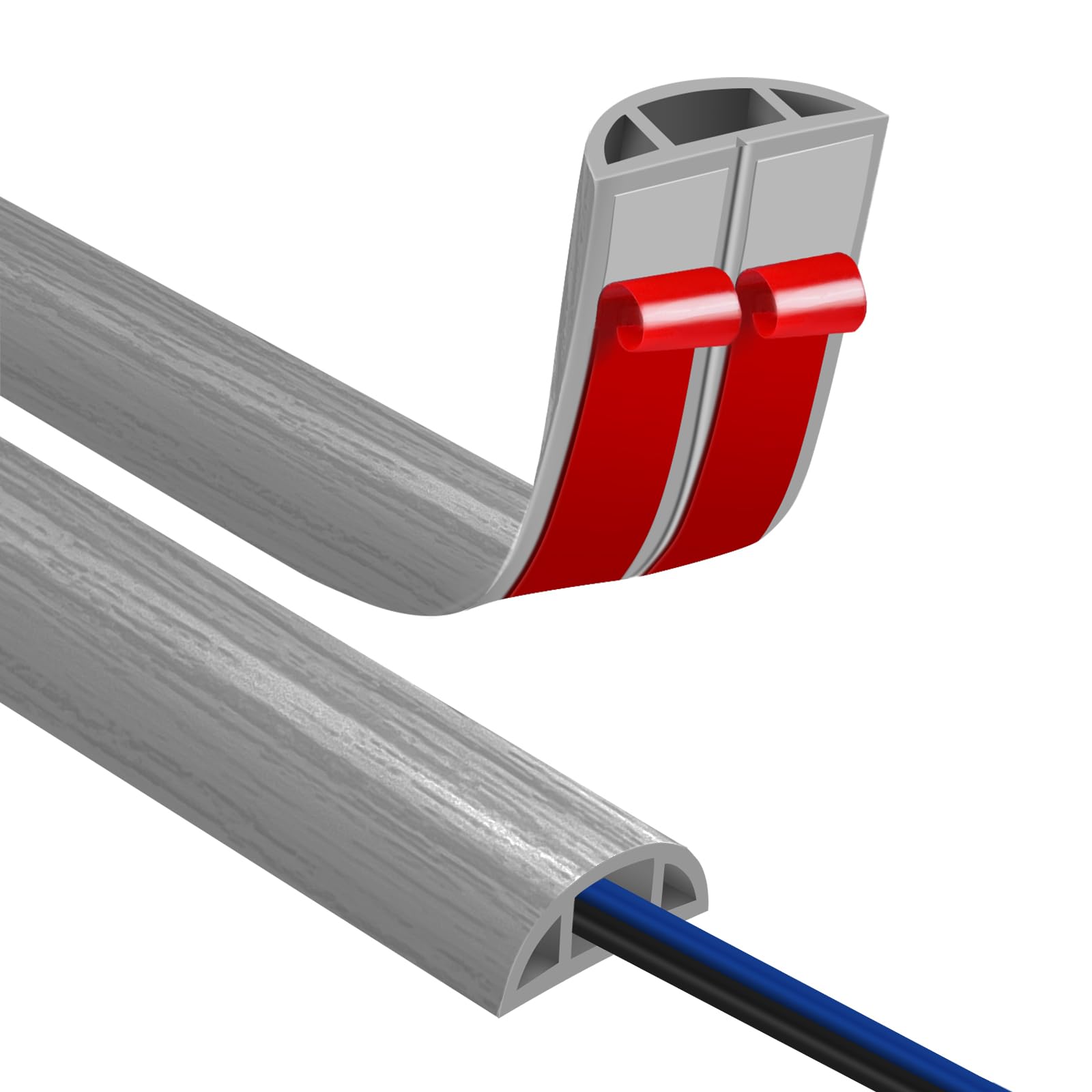 Nascosti Cavi Calpestabile Canalina Passacavi Autoadesiva - PVC Flessibile 5cm X 3m | Per Pavimento E Pareti Pavimento Pvc - Foto 5