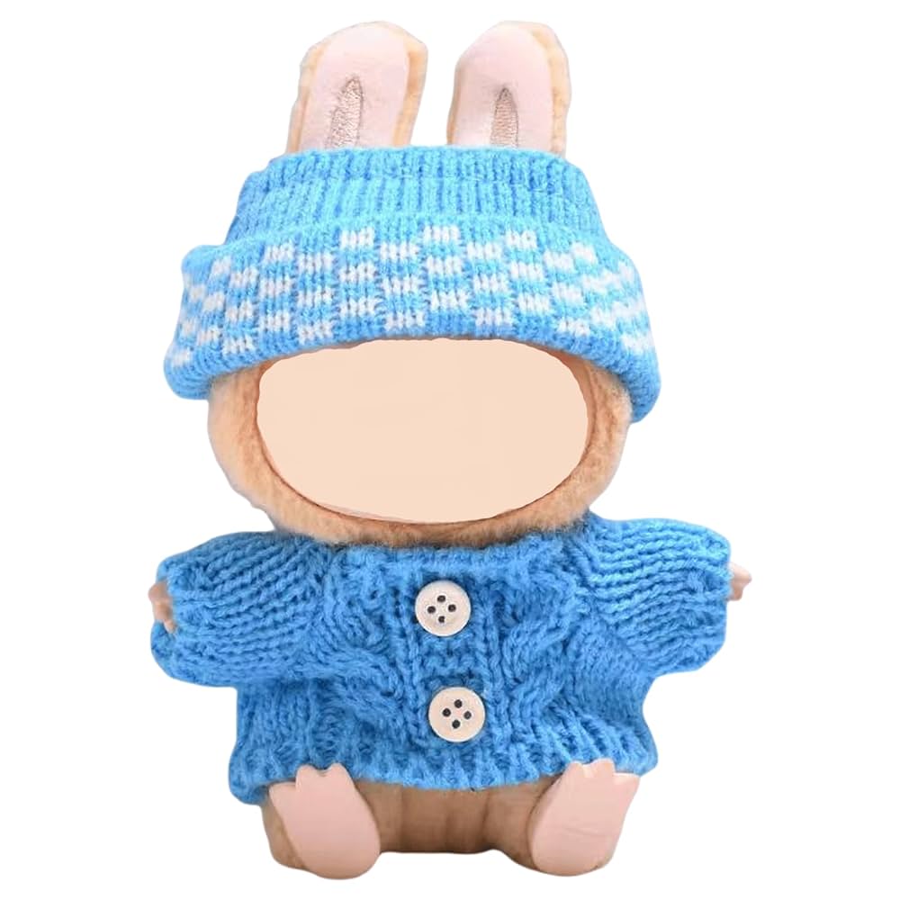 Labubu Party Favor Labubu Doll Clothes Set - Fisherman Hat & Overalls For 17cm Dolls (Style D) Labubu Doll Original