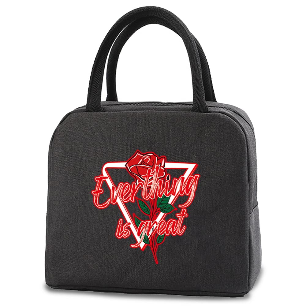 Insulated Lunch Bag Tote Bag for Women Wide Open Insulated Cooler Bag Water-Resistant Thermal Leak-Proof Lunch Organizer for Men Girls Children Outdoor Picnic Work (Everything is Great) — image 1