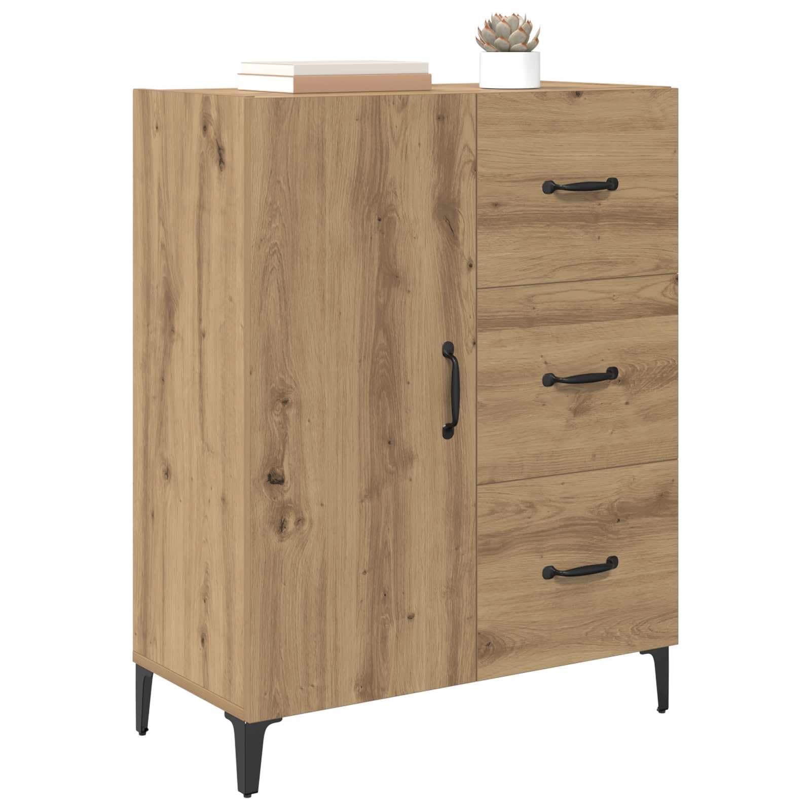 vidaXL Aparador Roble Artisan 69,5 x 34 x 90 cm Madera de ingeniería