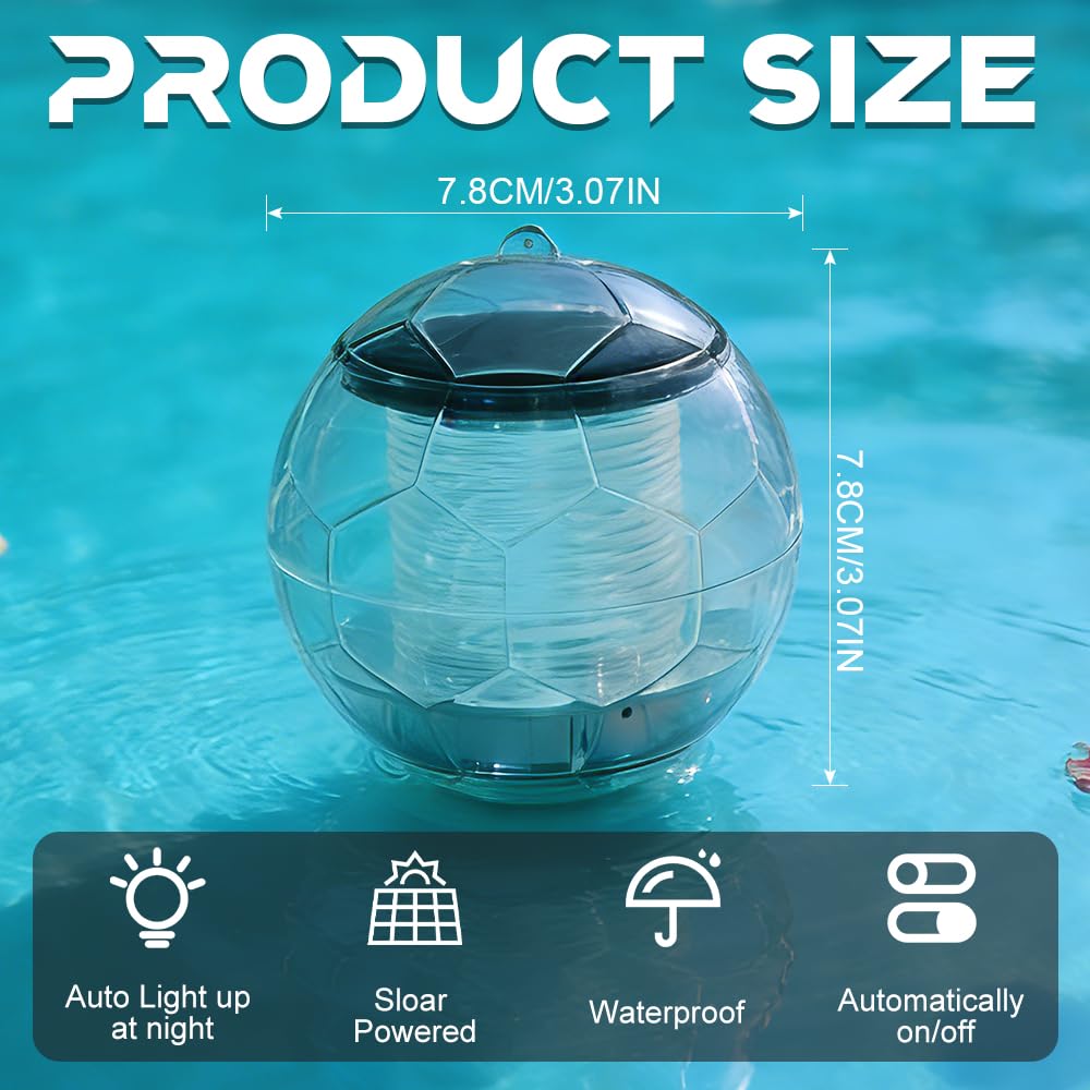 Solar Schwimmkugel, SGZIOO 2 Stück Solar schwimmende Poolbeleuchtung mit 7 RGB Farbwechsel, Wasserdichte Pool Lichter Schwimmend, Schwimmende Solarleuchten für Dekoration von Schwimmbädern, Hofstraßen