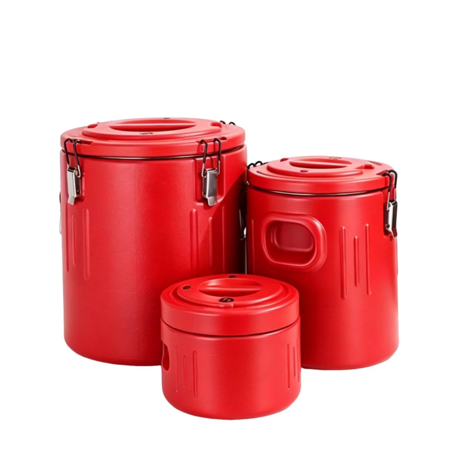 3 Stück Isolierter Vorratsbehälter Edelstahl Thermischer Kocheimer mit Schaumstoff Innenbeschichtung Und Griff für Buffetservice für Veranstaltungen, color to 3, 3er-Set 5L/10L/30L