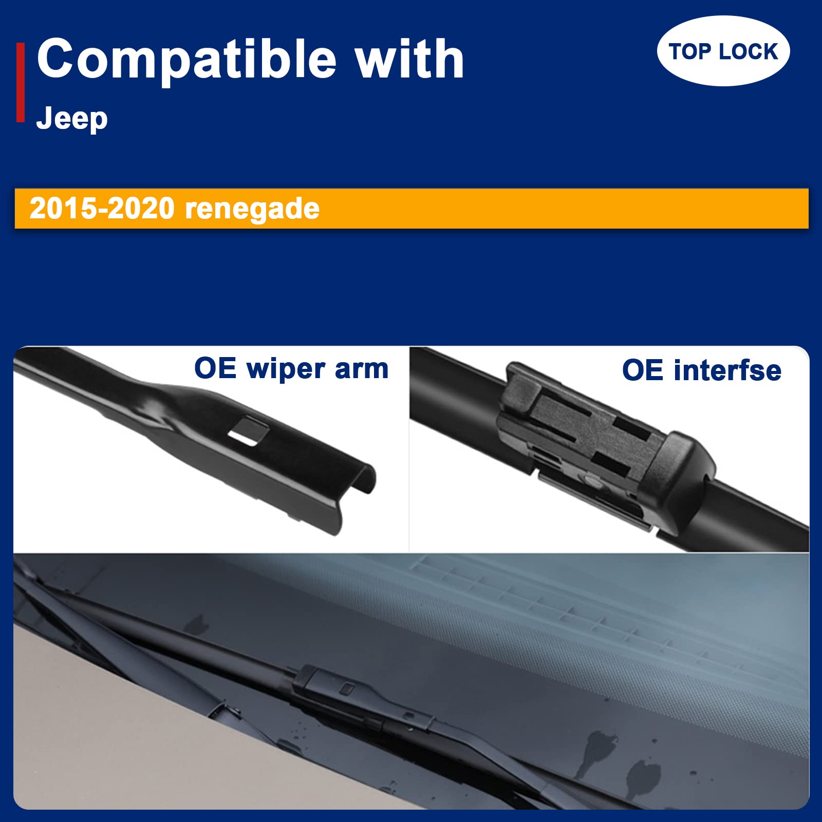 RAINTOK Windshield Wiper Blade Set Replacement For 20152020 Jeep Renegade