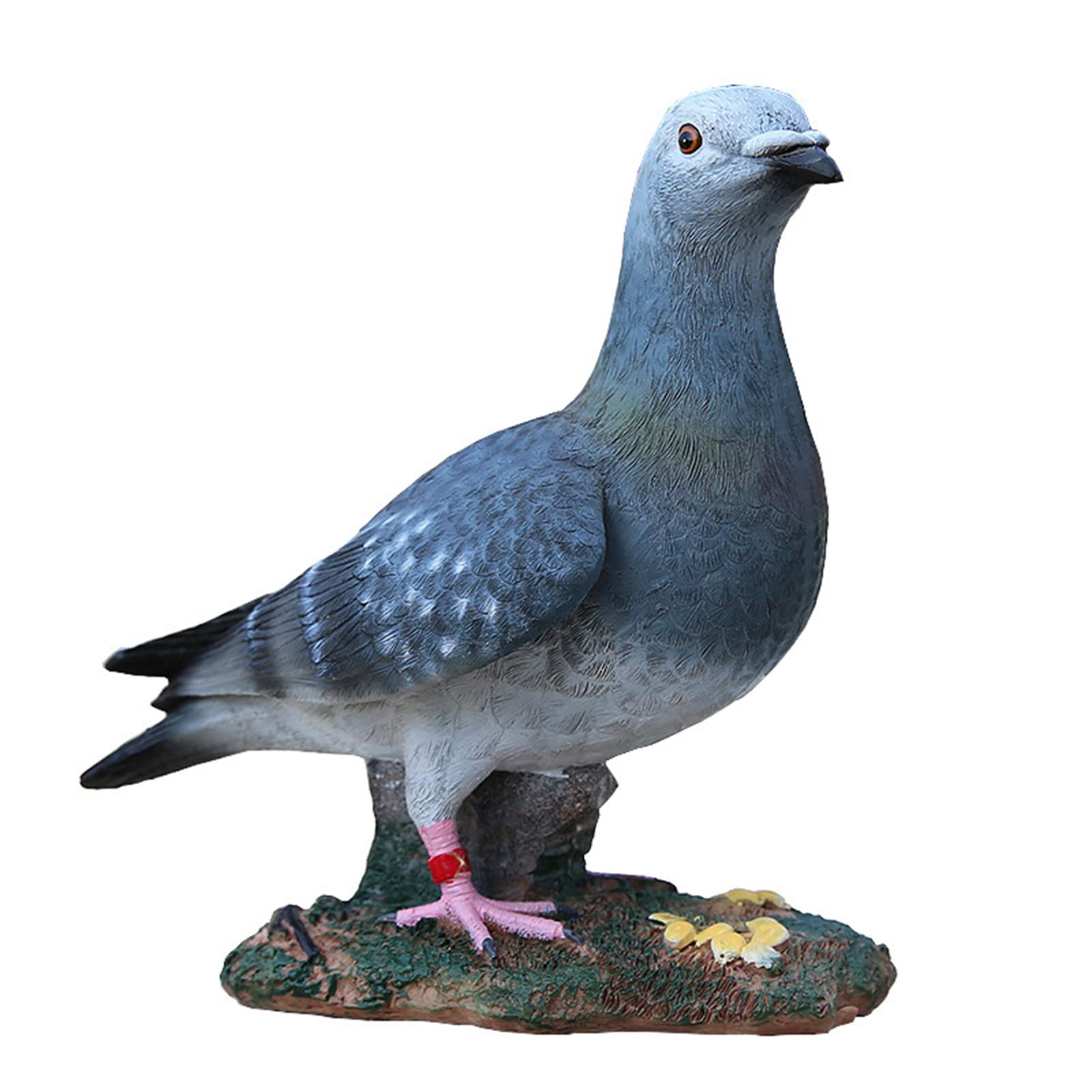 Pigeon réaliste en résine fait main, sculpture oiseau pour cour