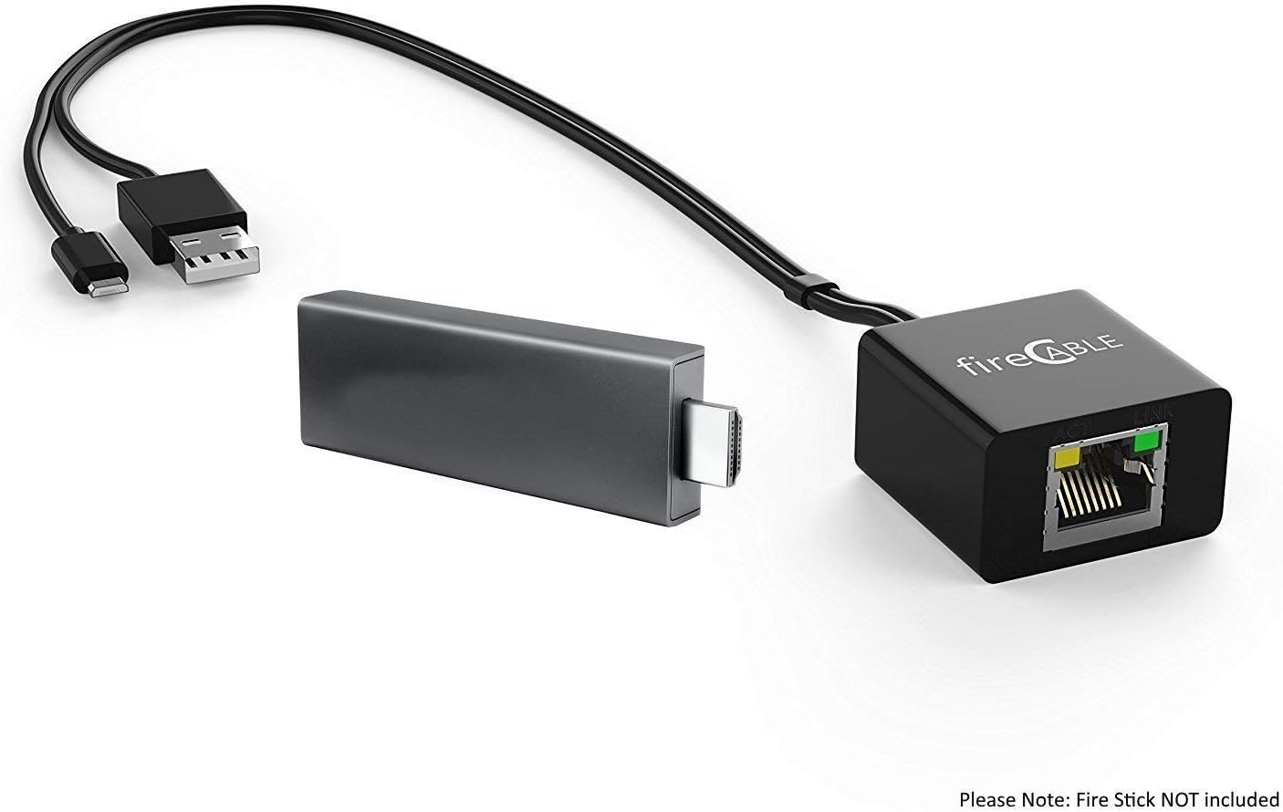 fireCable Ethernet Adapter for FireStick & Streaming Media Players (Connects TV Stick to Ethernet Cord for Blazing Streaming Speeds)