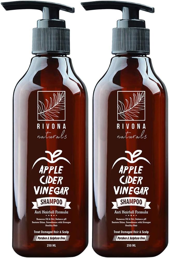 Rivona Naturals Apple Cider Vinegar Shampoo, Anti dandruff & Hair fall Control 250 ML (All Type Of Hair) (Pack of 2)