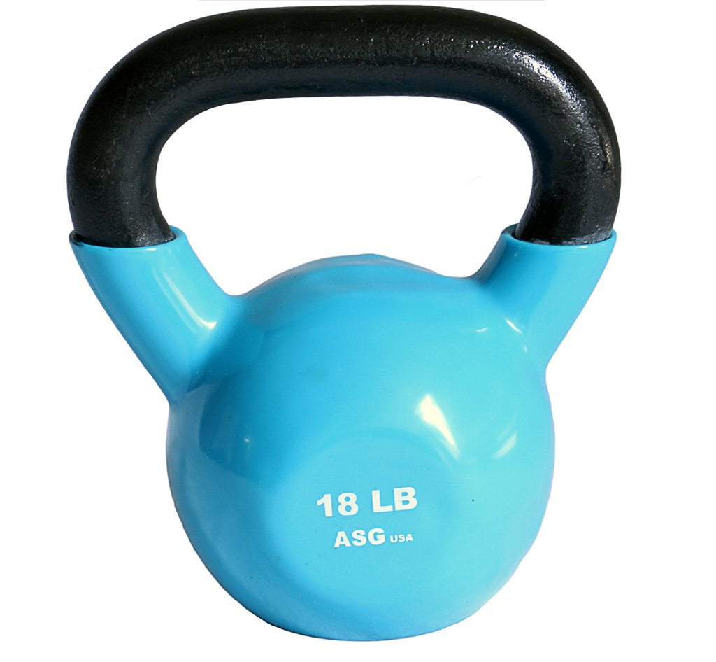 Ader Sporting Goods Vinyl Coated Kettlebell (18 Lb Aqua)