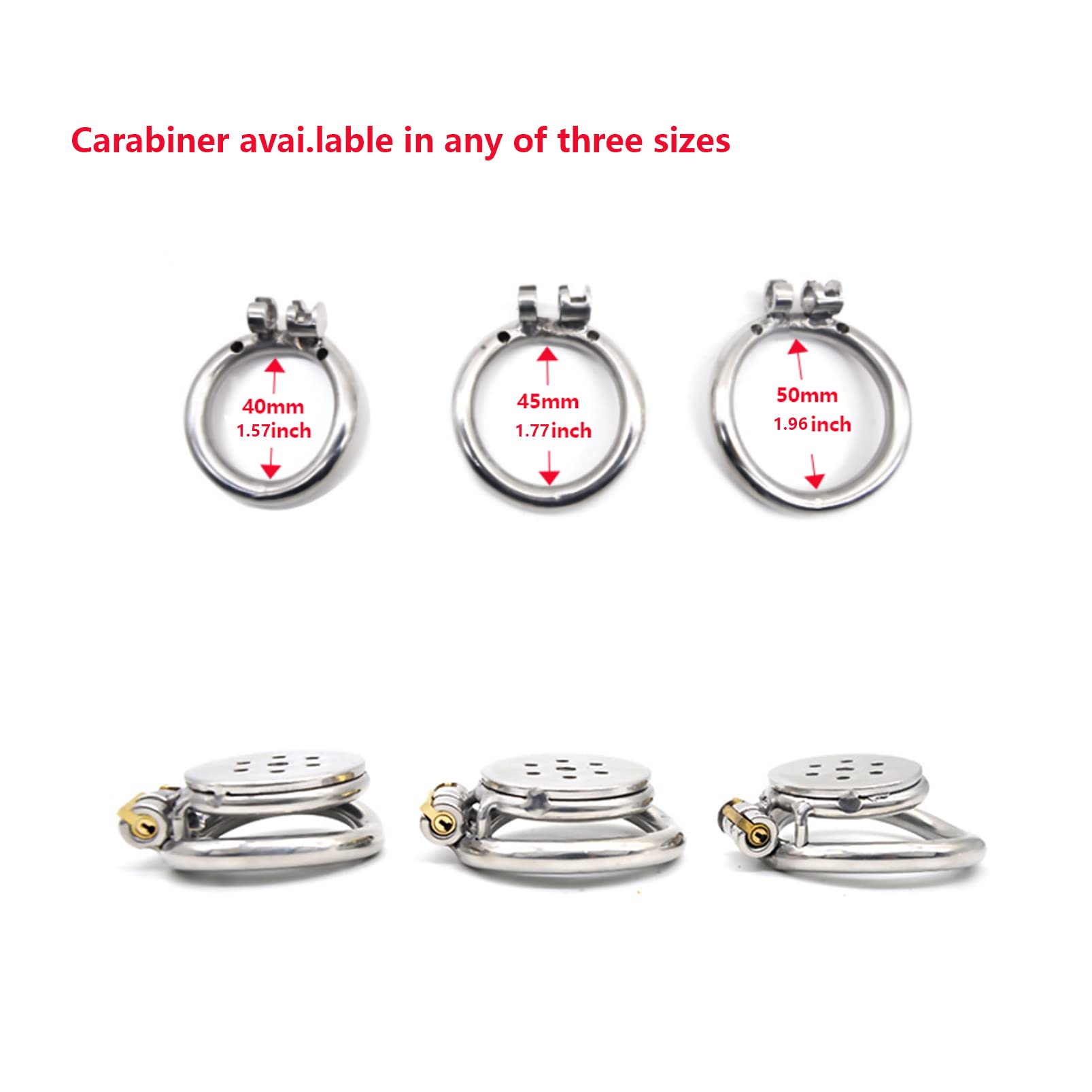SeLgurFos Jaula de Castidad con Anillo a Presión para Catéter, Jaula de Pene de Metal Plano para Hombre, Cinturón de Castidad SM Bondage Juguetes Sexuales para Hombre (L-45mm+Silicone Catheter)
