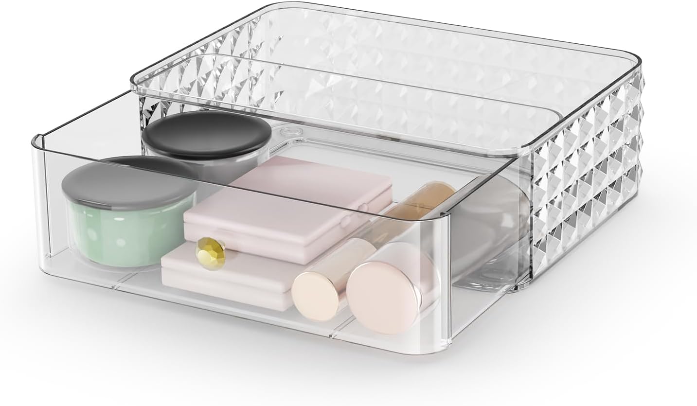 Amazon.com: Rosoenvi Makeup Organizer for Vanity, Stackable Cosmetics ...