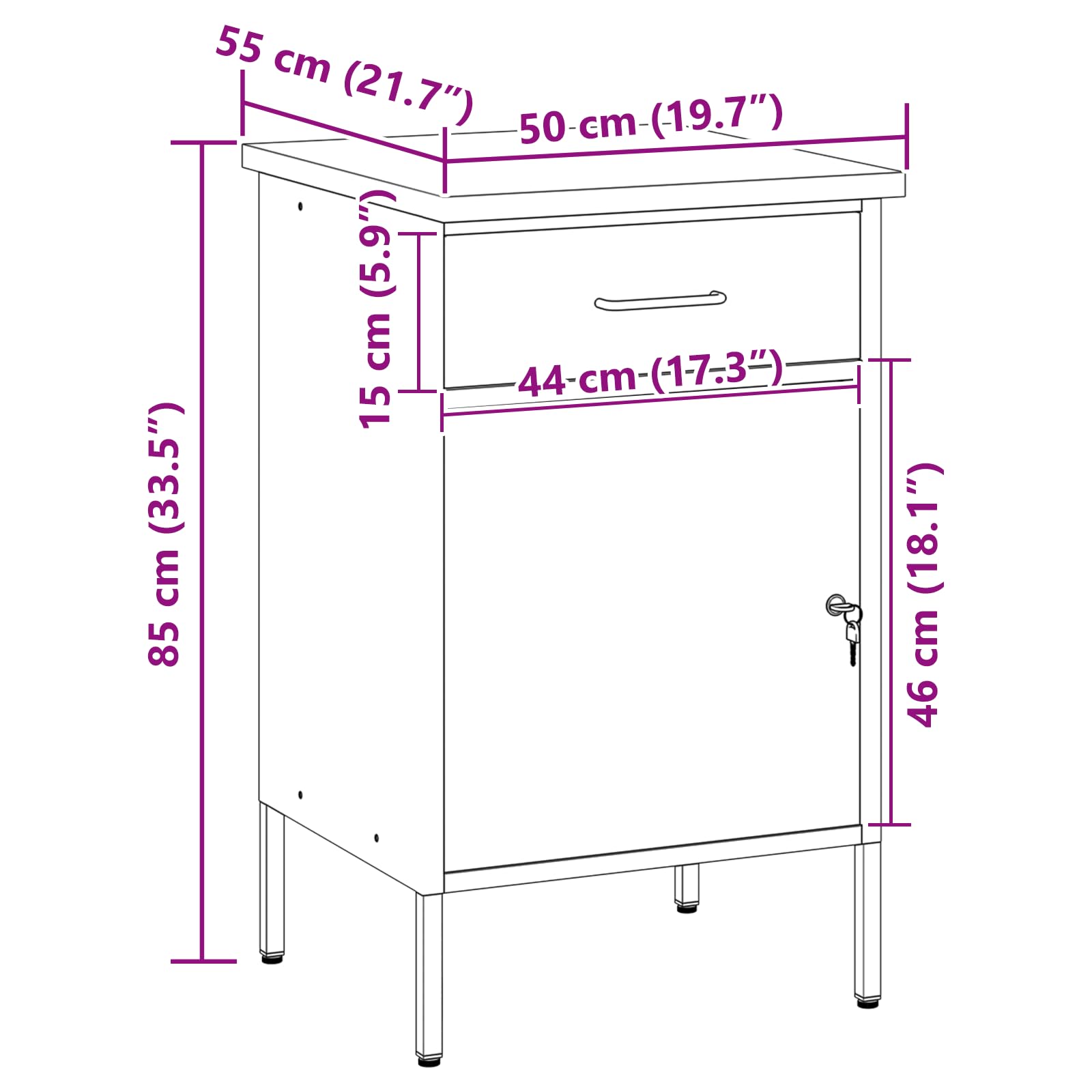 vidaXL Werkbank Rot und Grau 50 x 55 x 85 cm Ingenieure Holz und Stahl, Werkstatt, robuste Werkbank, rechteckiger Tisch, professioneller Arbeitsplatz für Bastler