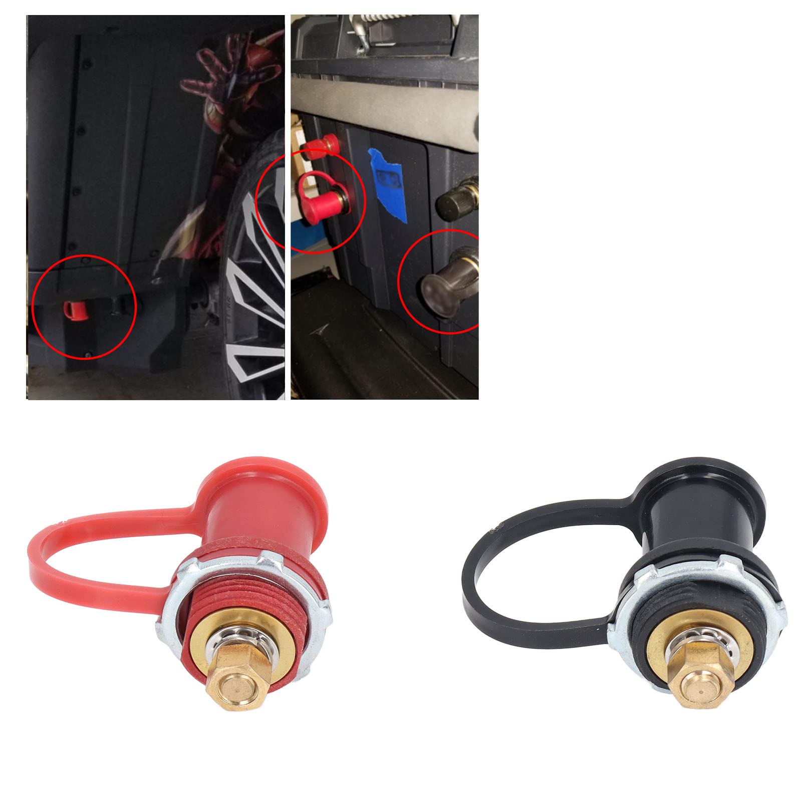 2 SZTUK Ładowarka Post, 250A 20mm Stud Jumper Terminal z Wodoodporną Osłoną, Czarny Czerwony Zdalne Zaciski Baterii Relokacja Stud Battery Post Stos Jumper Terminal dla Samochodów