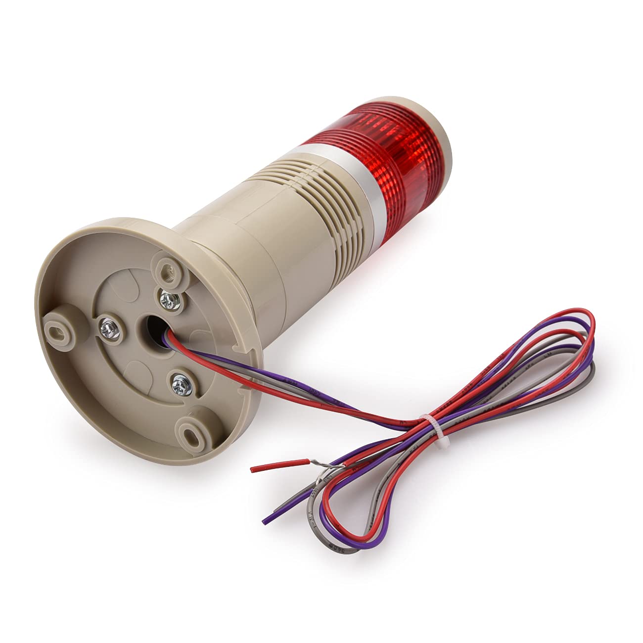 Heschen Signal lumineux de tour 12 V DC industriel Buzzer LED rouge alarme d'avertissement lumière continue