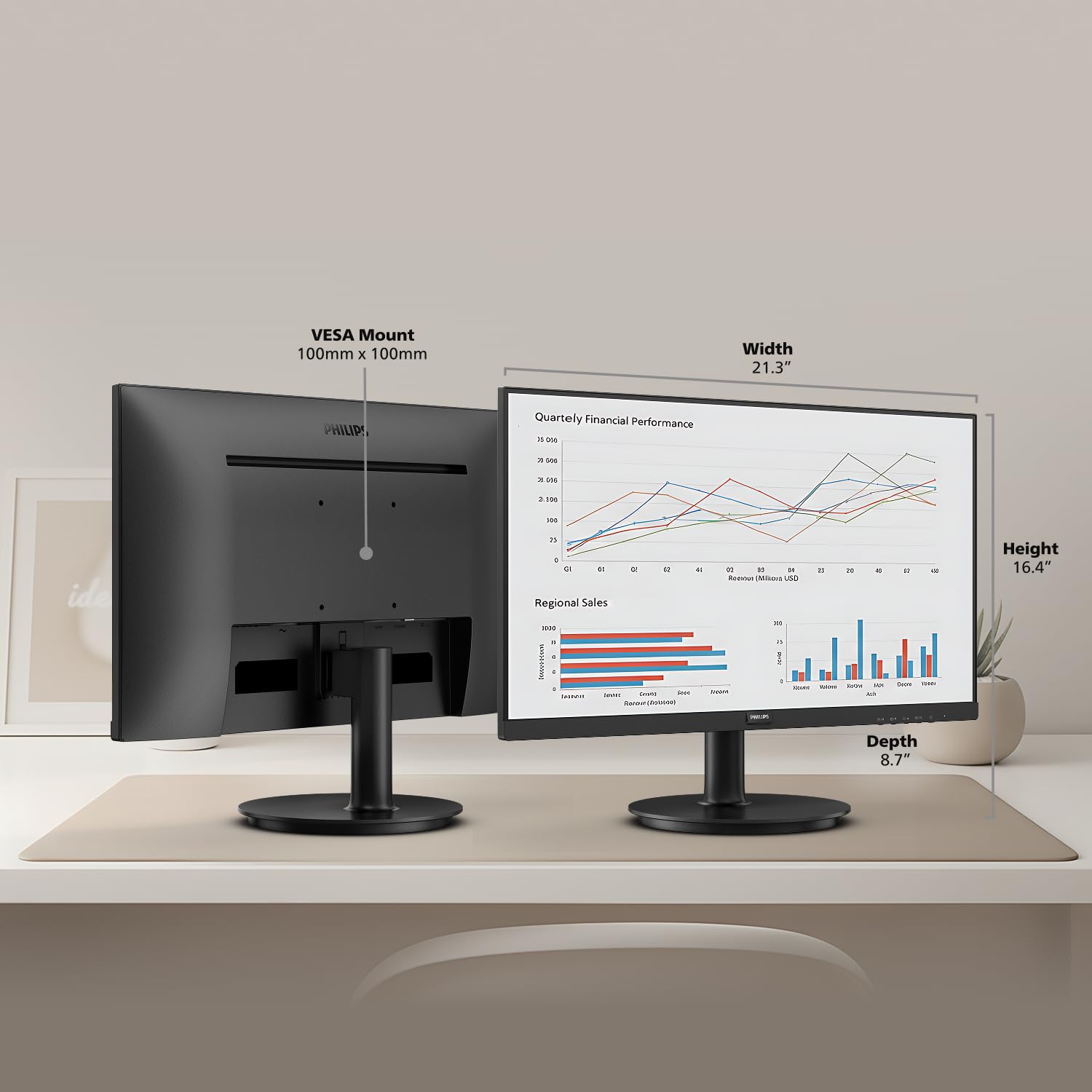 Philips 24 Inch Computer Monitor FHD 100Hz VA VESA Flicker-Free, 241V8LB view 7