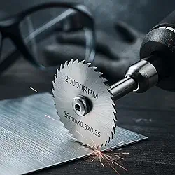 Kit Premium Mini Disco De Corte Serra Circular 6 Peças Com Haste, Para Micro Retífica, Madeira, Alumínio E Plástico, Compatível Universal, Marca VARENZIA