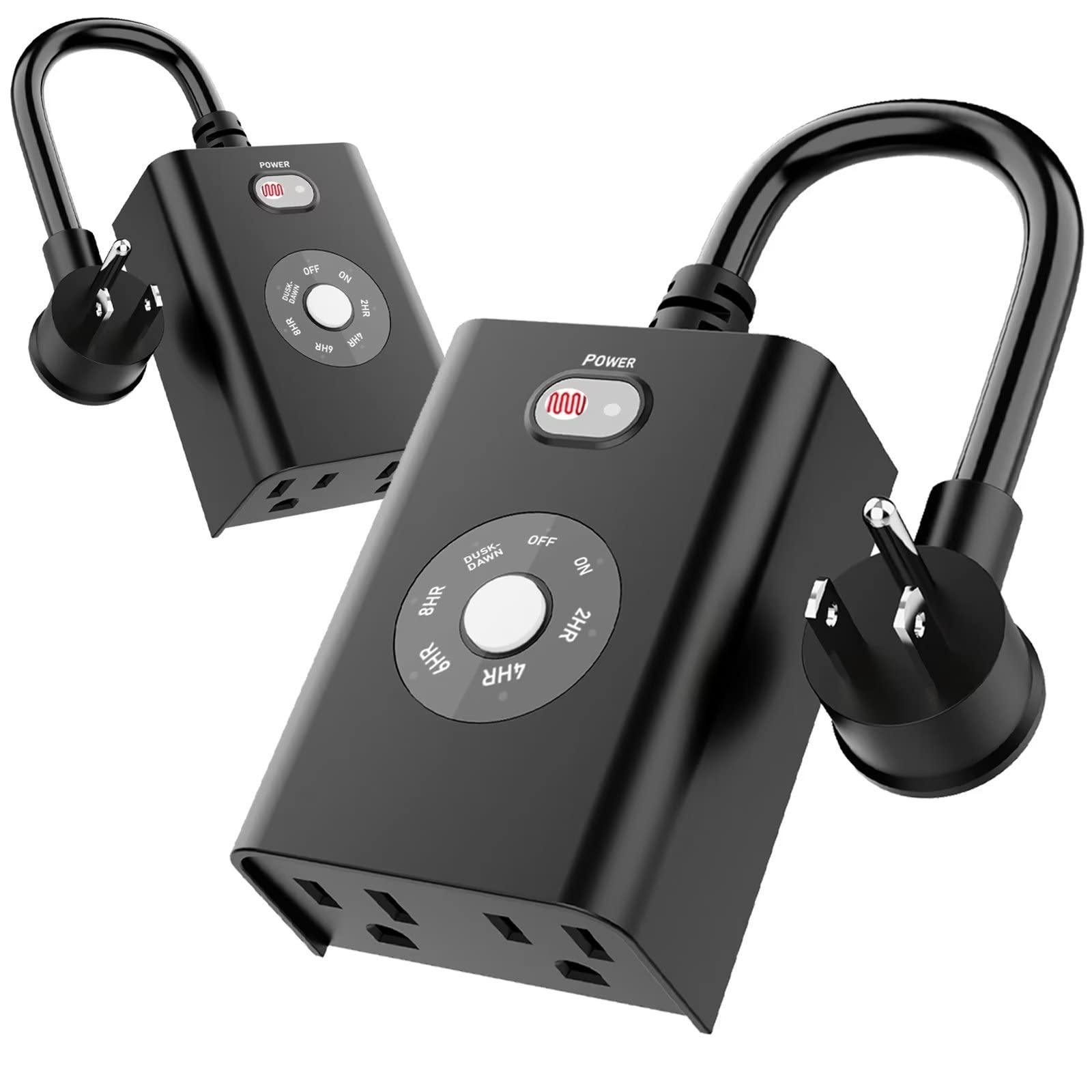 Outdoor Timer for Lights Sensor Dusk to Dawn Timer-2pack