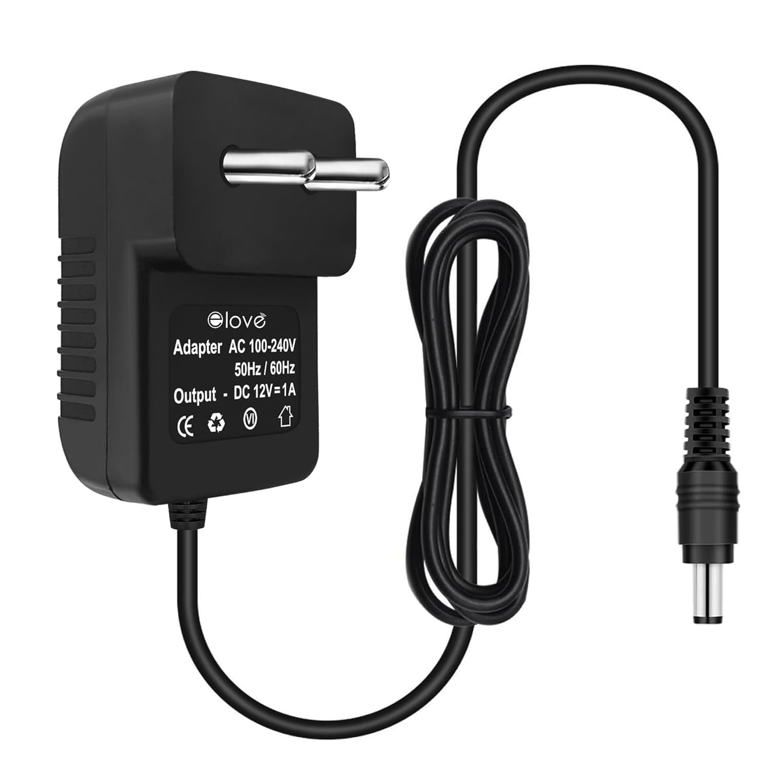 ELOVE 12V 1AMP DC Power Adapter, SMPS for LCD Monitor, TV, LED Strip, CCTV Camera, Setup Box, Broadband, Routers, 12 Volt Power Adapter, AC Input 100-240V Dc Output 12 Volt - 5.5mm Jack