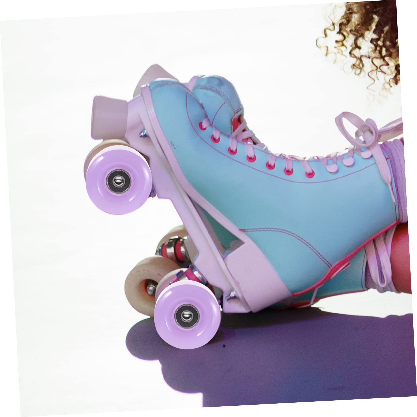 VICASKY 4Pcs Durable Roller Skate Wheels with Bearings Outdoor Accessories for Ice Skates Semi Transparent Jelly Design for Asphalt Surfaces