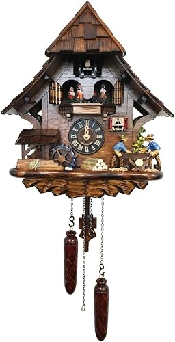 4927QMT ENGSTLER - Reloj de cuco con pilas, tamaño completo, multicolor