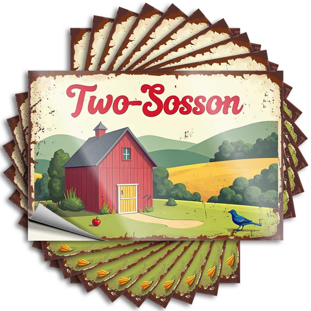 Decal Smiley Face Bedroom Decorations Bottle Two-sosson: A Rustic Barn Amidst Rolling Hills - No Residue Decals for Science(8X12CM)