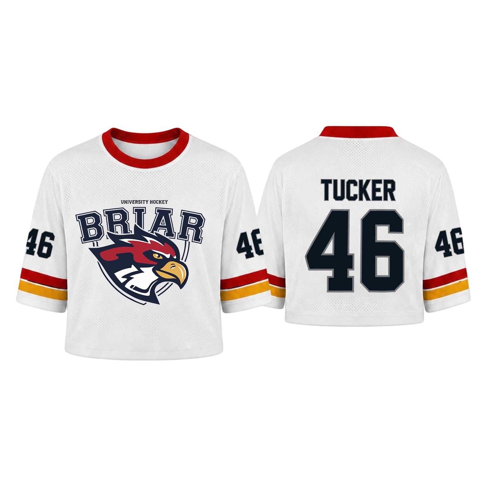 Off Campus Hockey Jersey Women Graham 44 & Logan 22 & Tucker 46 & Dean 66 Briar U Hockey Shirts Short Sleeve Briar University Shirts Sports Y2K Crop Tops Off Campus Merch for Fans