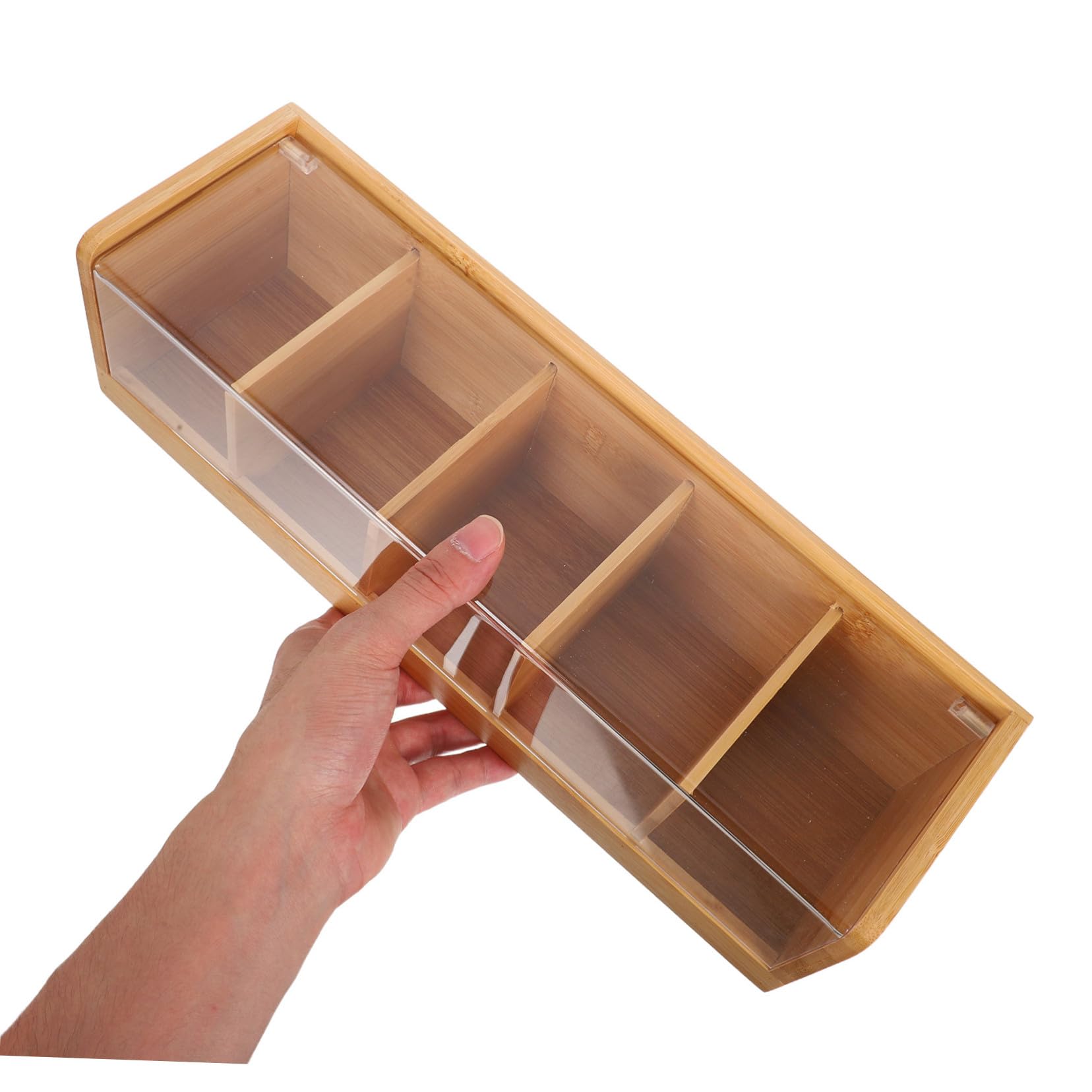 SHINEOFI Teebeutel-aufbewahrungsbox mit Deckel Unterteilt für Teebeutel Gewürze und Zutaten Luftdicht für Küche oder Teestation