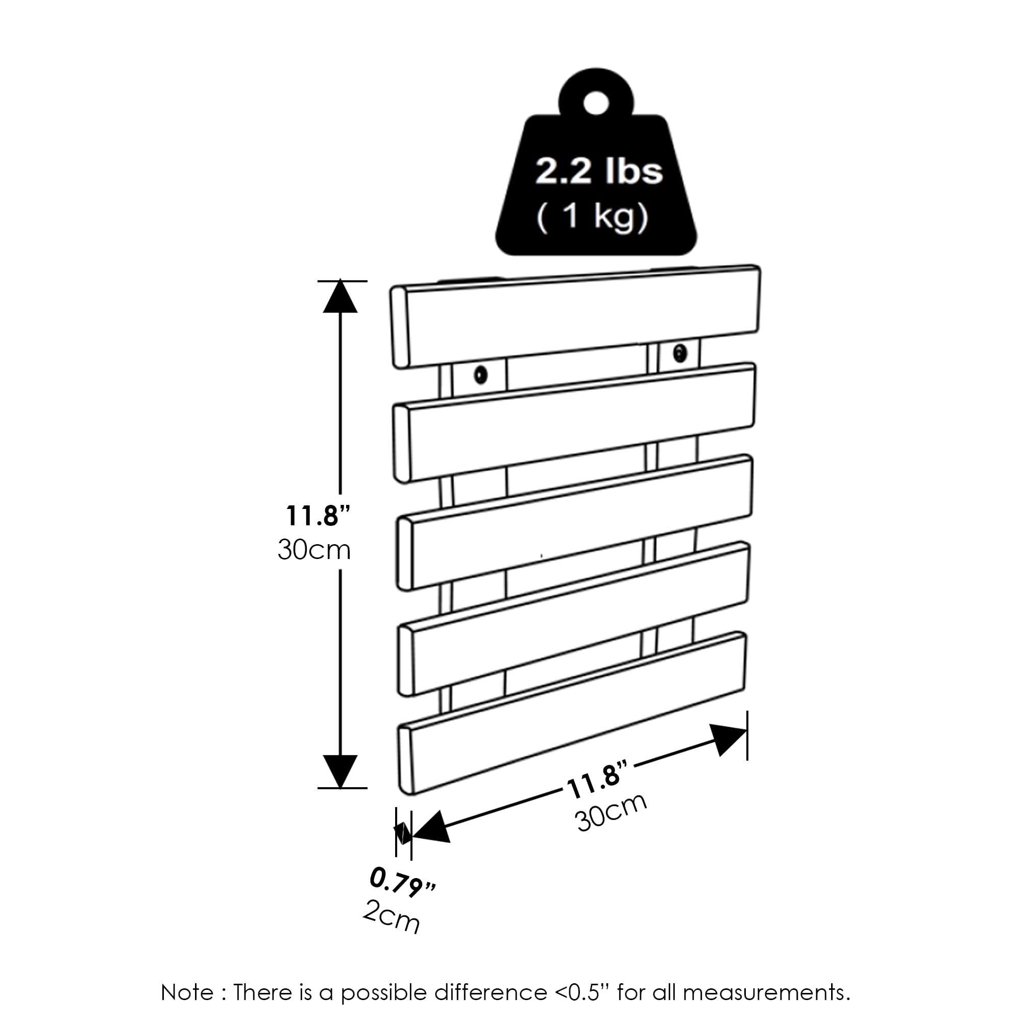 Furinno TIOMAN Jardinera Vertical De Pared para Exterior, Juego De 4 Maceteros Colgantes De Madera, para Plantas De Interior Y Exterior, Balcón Y Patio, Madera Clara