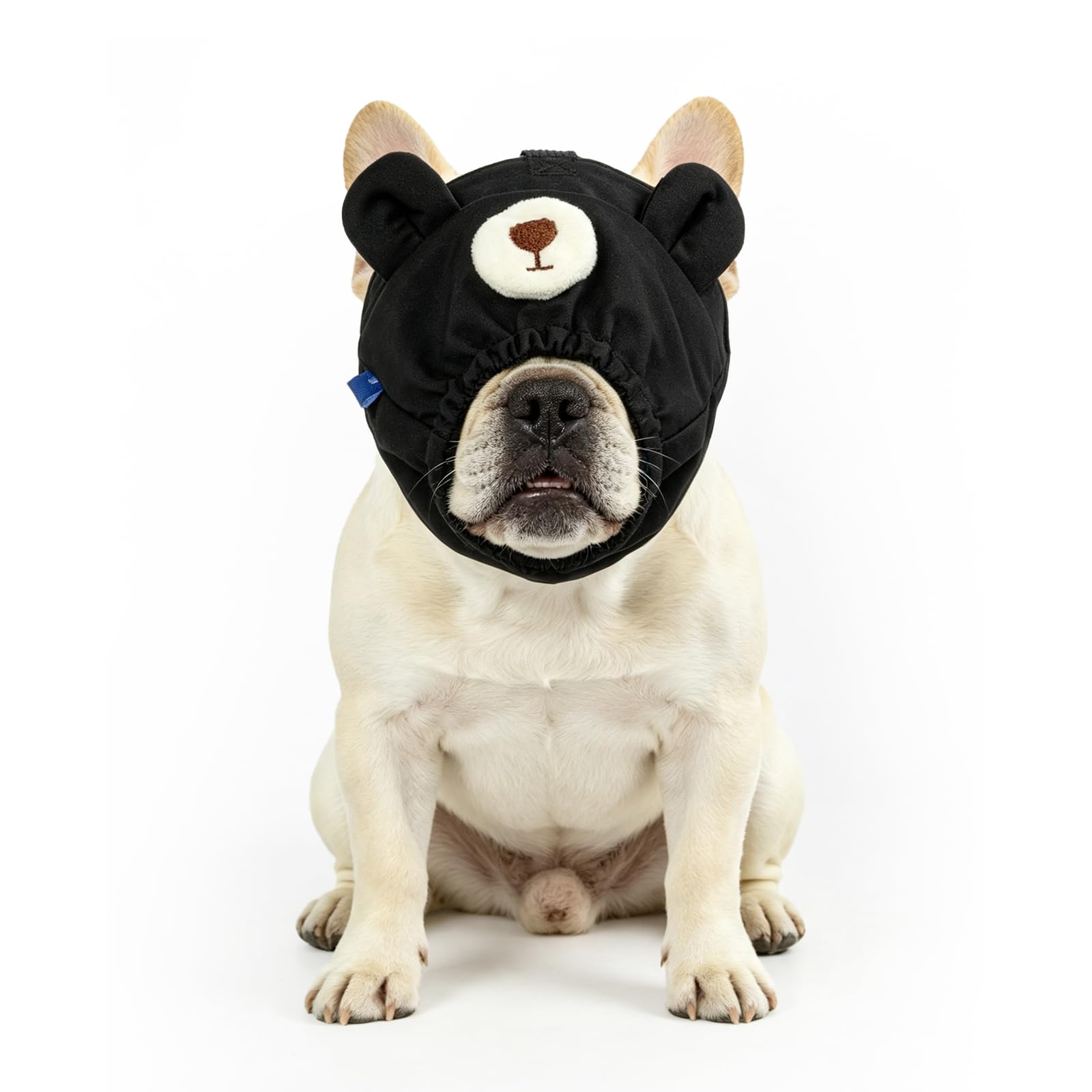 NACOCO Dog Calming Cap Eye Mask Nylon Shading Pet Anxiety Mask Muzzle for Grooming Anti Car Sickness (Bear,S)