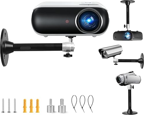 2-Be-Best Soporte de pared para mini proyector, negro, 7.9 pulgadas, 360, para proyectores ajustables de 360, soporte de suspensión para proyectores