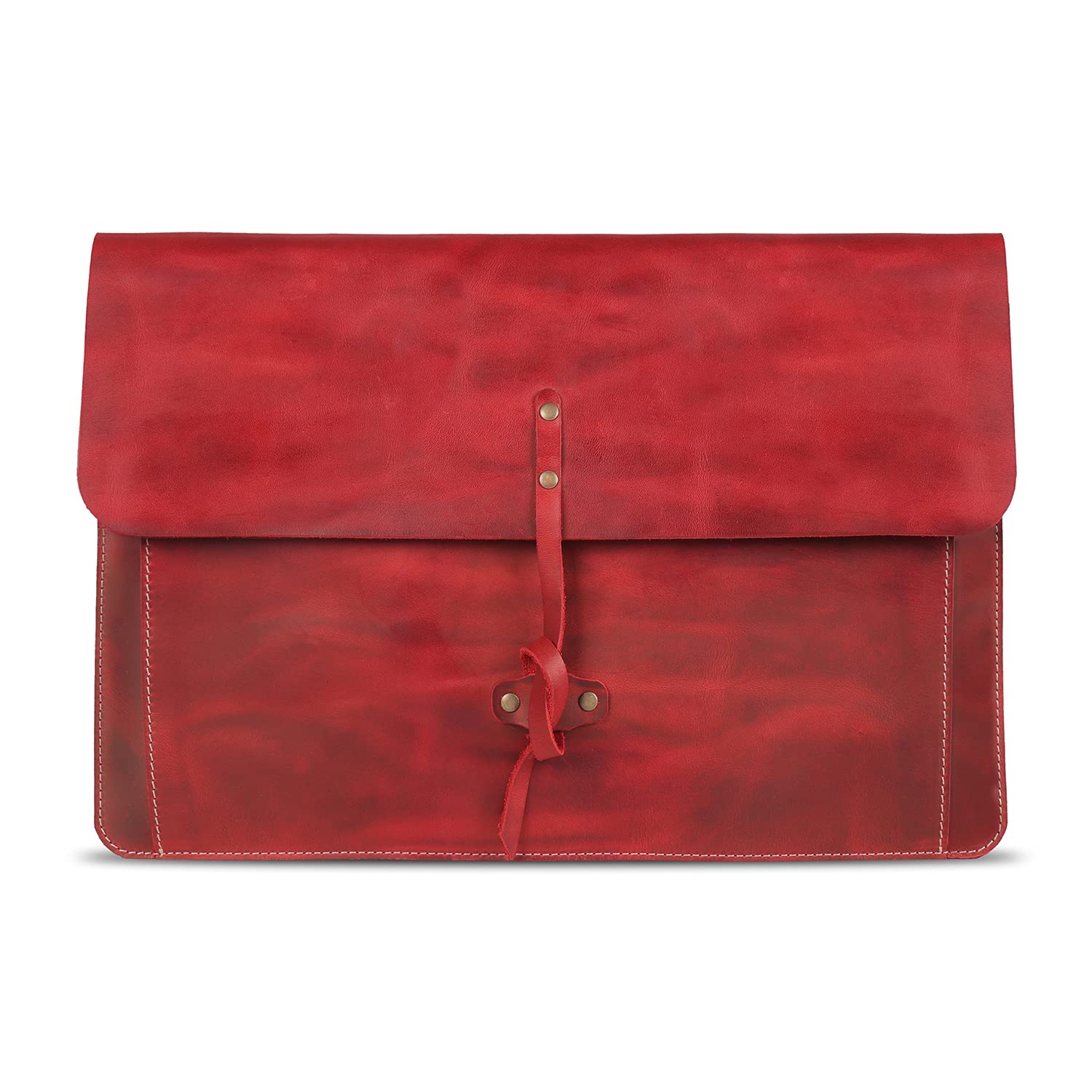 Londo Housse en Cuir Véritable pour MacBook Pro et MacBook Air, Poche Frontale et Fermeture à Rabat - 16 Pouces - 15 Pouces - 15,5 Pouces (M4, M3, M2, M1, Pro & Max) Modèles 2020 à 2024