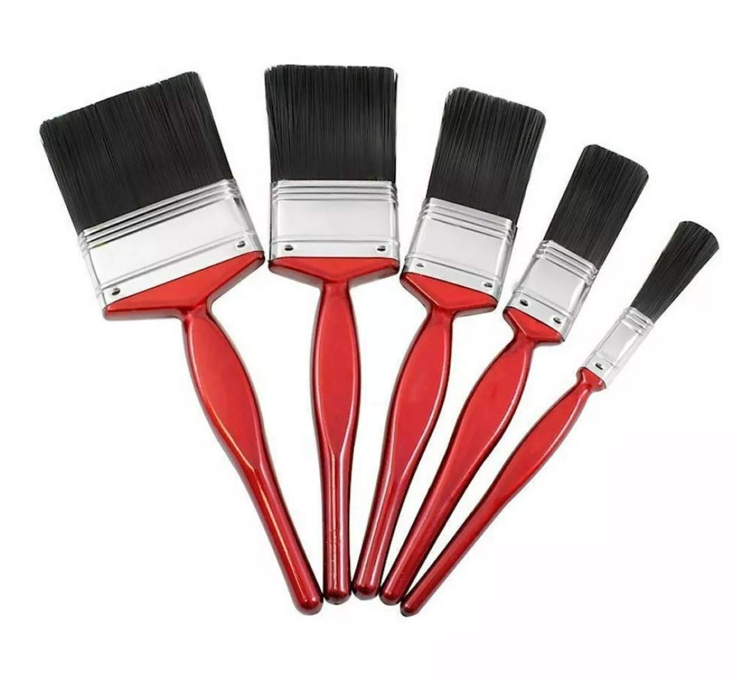 Professional No Loss Synthetic Bristle Paint Brushes For DIY Decorating 5pc