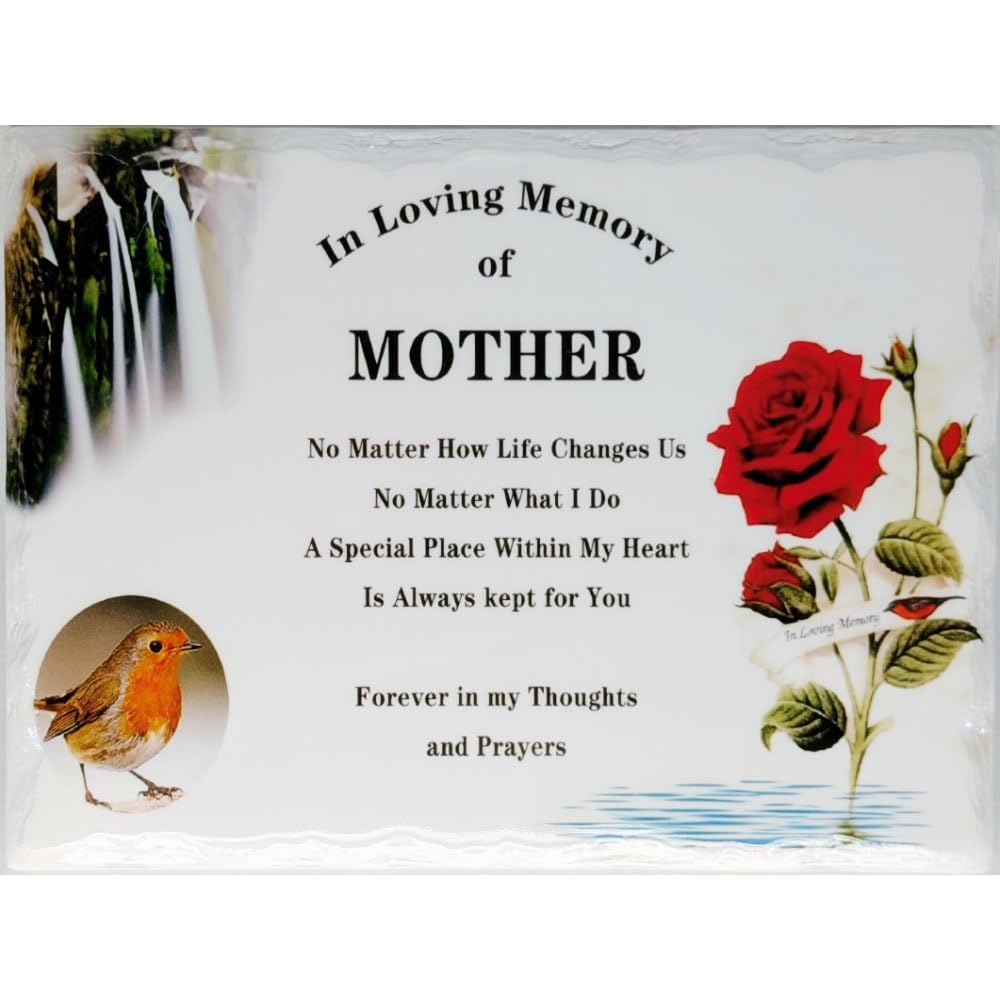 Old Tupton Ware Mother In Memoriam Rectangular Tile Grave Plaque (20 X 15 Cm) (, 20 X 15 Cm)