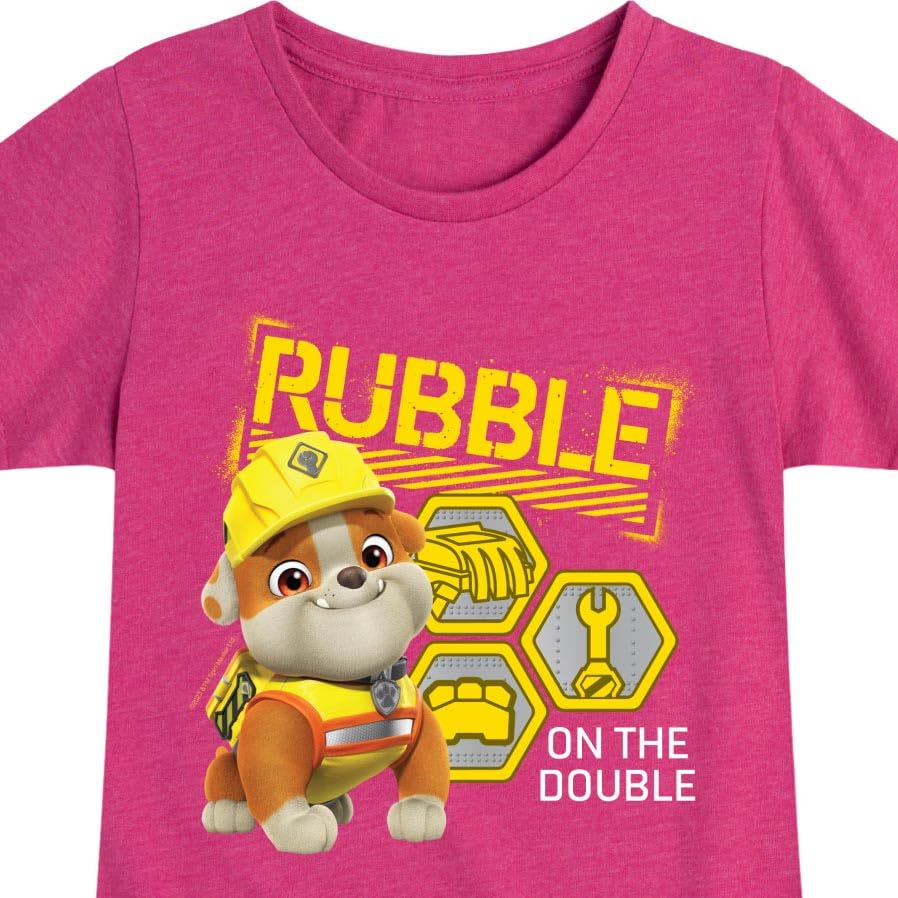 HYBRID APPAREL - Paw Patrol - Rubble & Crew - Rubble On The Double - Toddler & Youth Girls Short Sleeve Graphic T-Shirt3