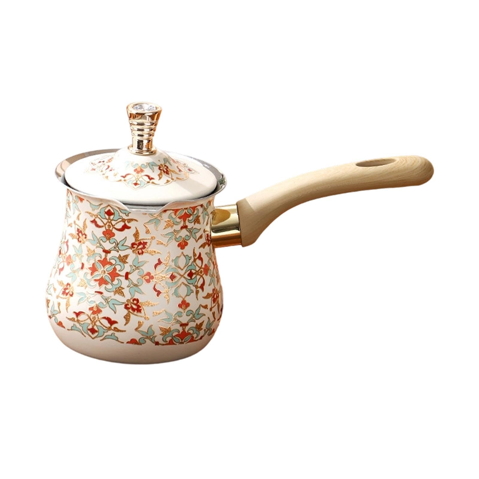 perfk Caffettiera Turca con Manico Lungo, Facile da Pulire, scaldaburro, Padella per sciogliere sul fornello, per Campeggio, Bar, ristoranti, 900 Ml