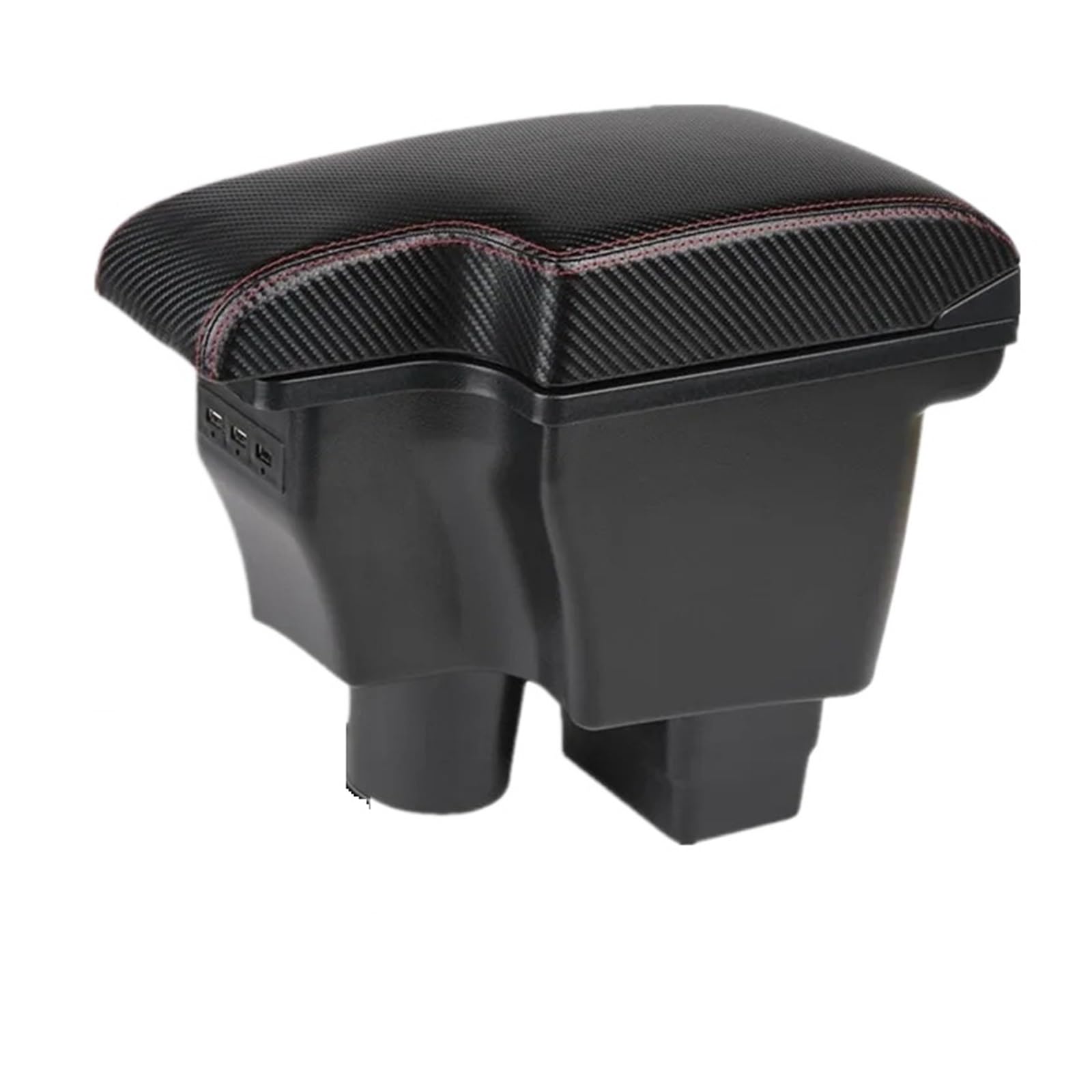 UMDJJU For Mazda For CX-3 2 2009-2022 Car Armrest Storage Box Accessories Charging USB Car Centre Console Armrest Box(1C carbon fiber 3usb)