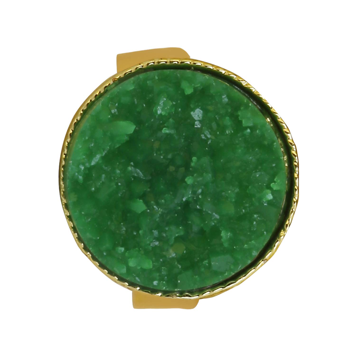 ACCESSHER Gold Plated Dark Green Druzy Stone Freesize Finger Ring for Women and Girls Pack of 1 (B07J3LLV74) Amazon Price History, Amazon Price Tracker