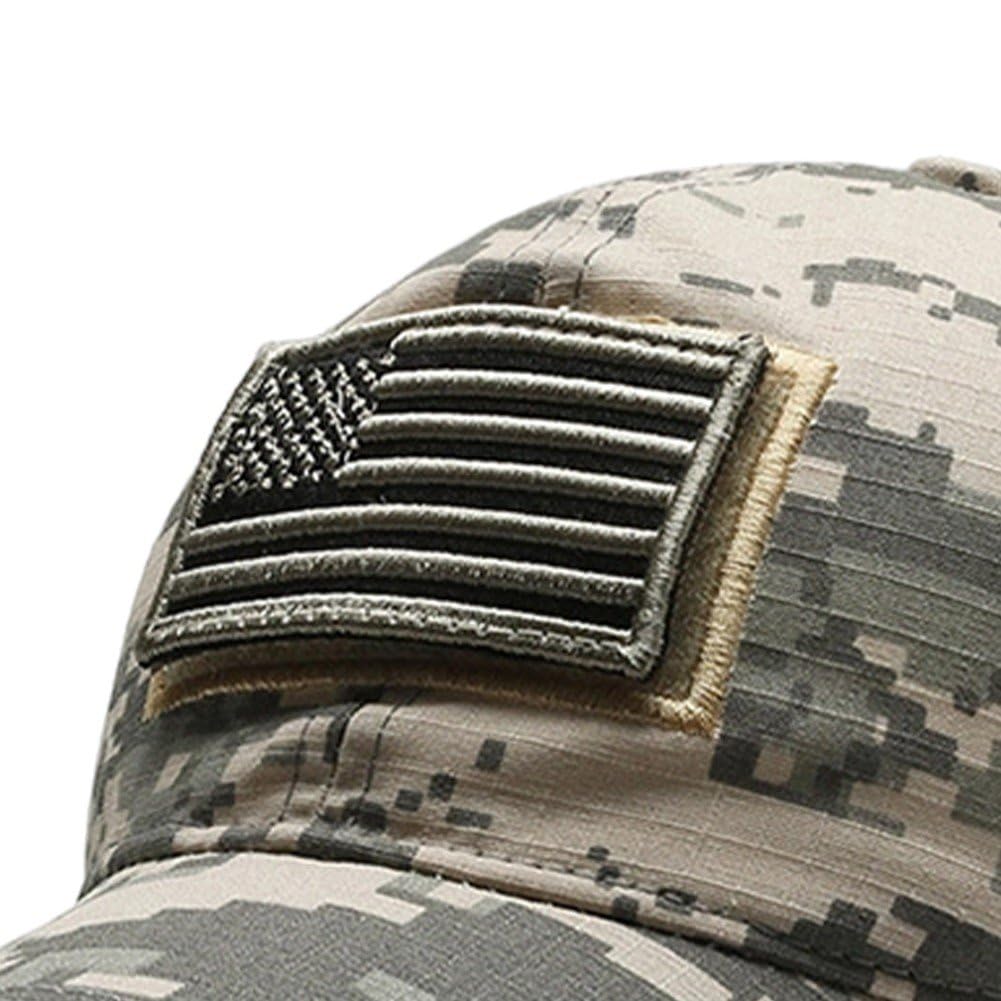 Czapka baseballowa haftowana amerykańska flaga, oddychająca czapka z siateczki w stylu wojskowym USA, do codziennego użytku na zewnątrz