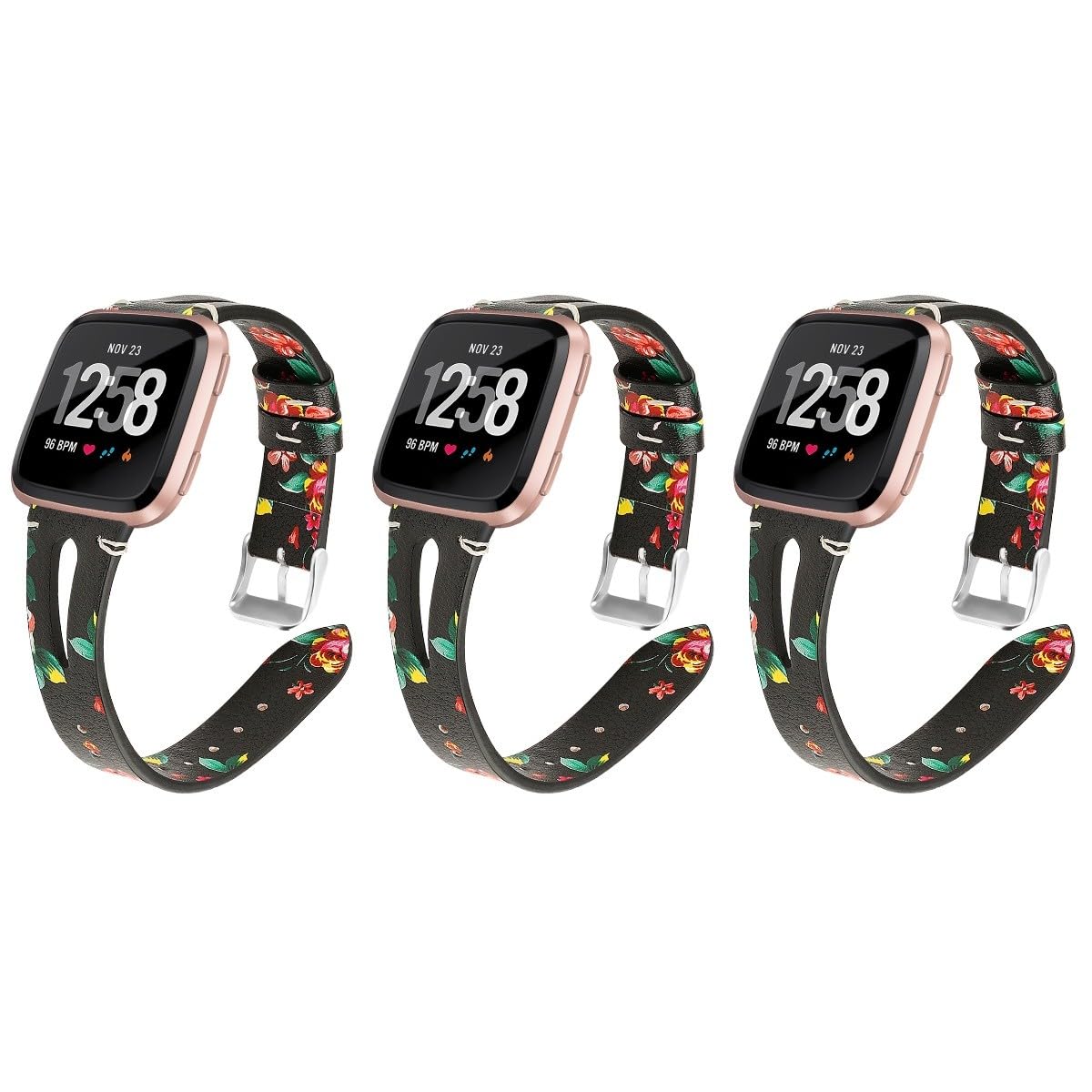 BESTonZON 3piezas De Para Reloj Hebilla Metálica Banda De Muñeca De Para Adultos y Flores