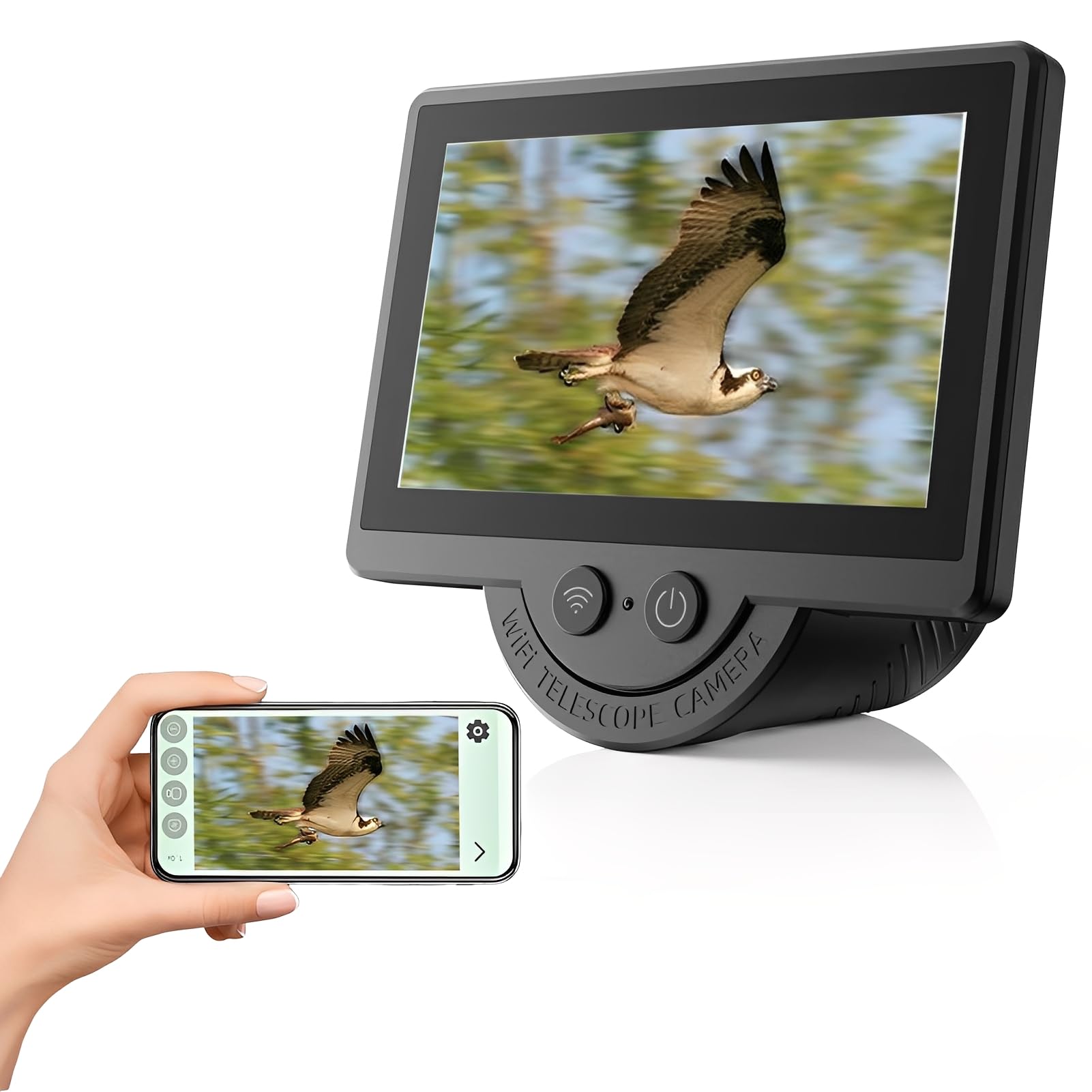 LICAEVEY WiFi Telescope Camera Eyepiece, 4.3" Screen Electronic Eyepiece Camera with 1080P Recording for 26-47mm Telescopes, for Astrophotography &amp; Bird Watching
