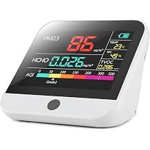 13 in 1 Air Quality Monitor Indoor, with PM1/PM2.5/PM10/Particle Counter/AQI/Humidity/TVOC/Formaldehyde/Temperature Air Quality Tester for Home, Office, Portable Air Quality Tester