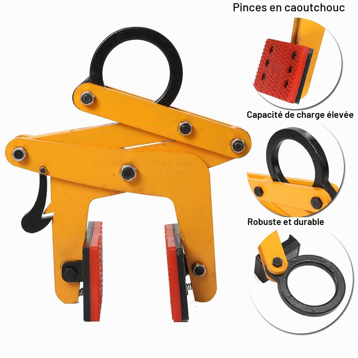 Support pour panneaux de pierre 320kg Pince universelle Griffes de levage Étrier de levage pour soulever et transporter, Pince pour plaques Fixation de plaques de marbre Étrier suspendu