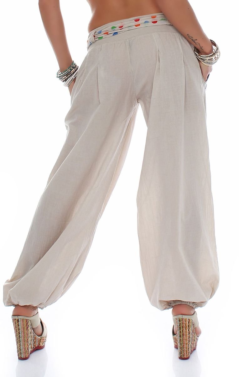 Malito Pantaloni alla Zuava Classico Design Boyfriend Aladin Harem Pantaloni Sbuffo Pantaloni Pump Baggy Yoga 3417 Donna Taglia Unica