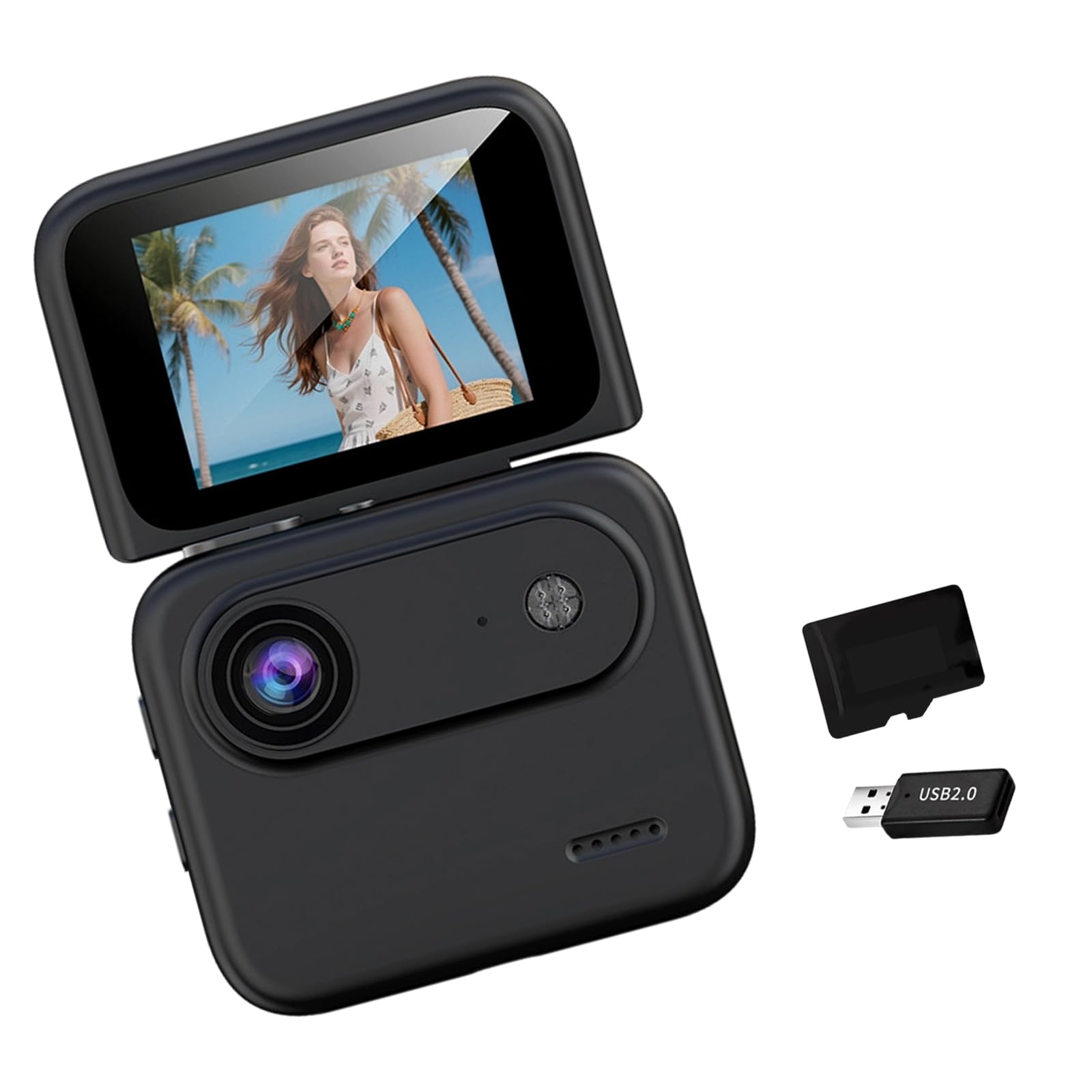 Caméra de poche 4K UHD 143° à objectif grand angle avec batterie longue pour VTT et course à pied étanche Vlog