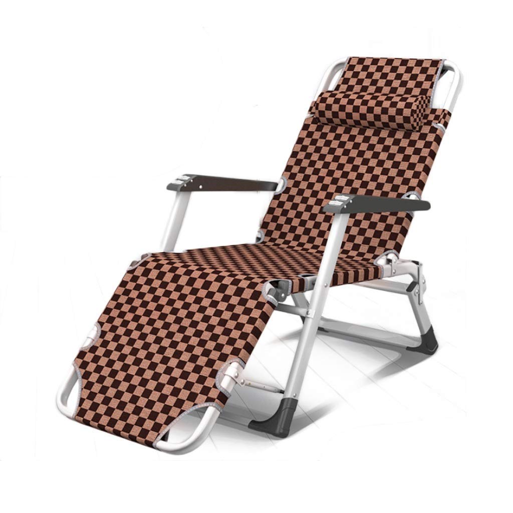 Chaise longue pliante robuste en métal pour jardin et camping