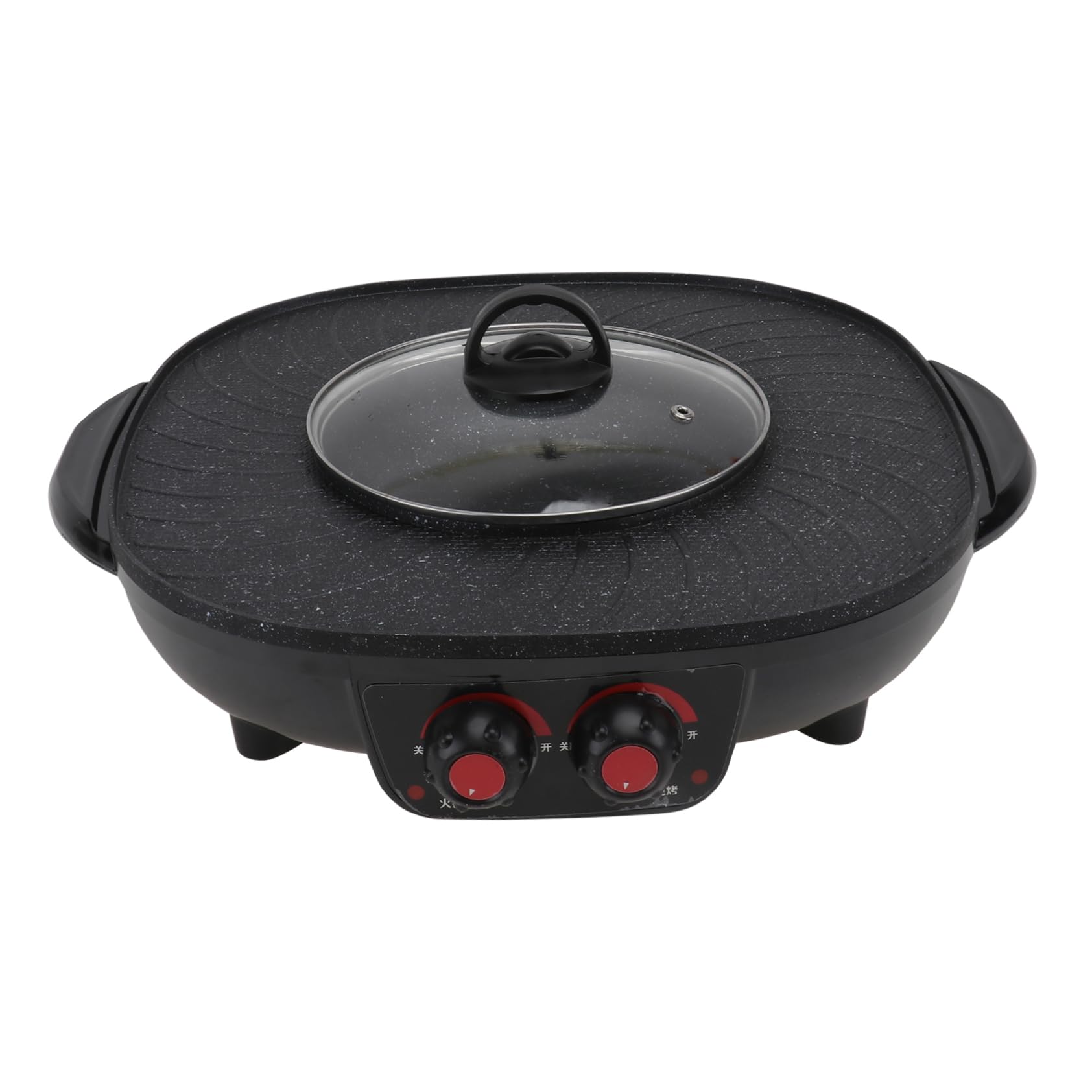 OFFSCH Shabu Shabu Pot with Thick Glass Lid Electric Bbq Cookware for Home and Restaurant Use