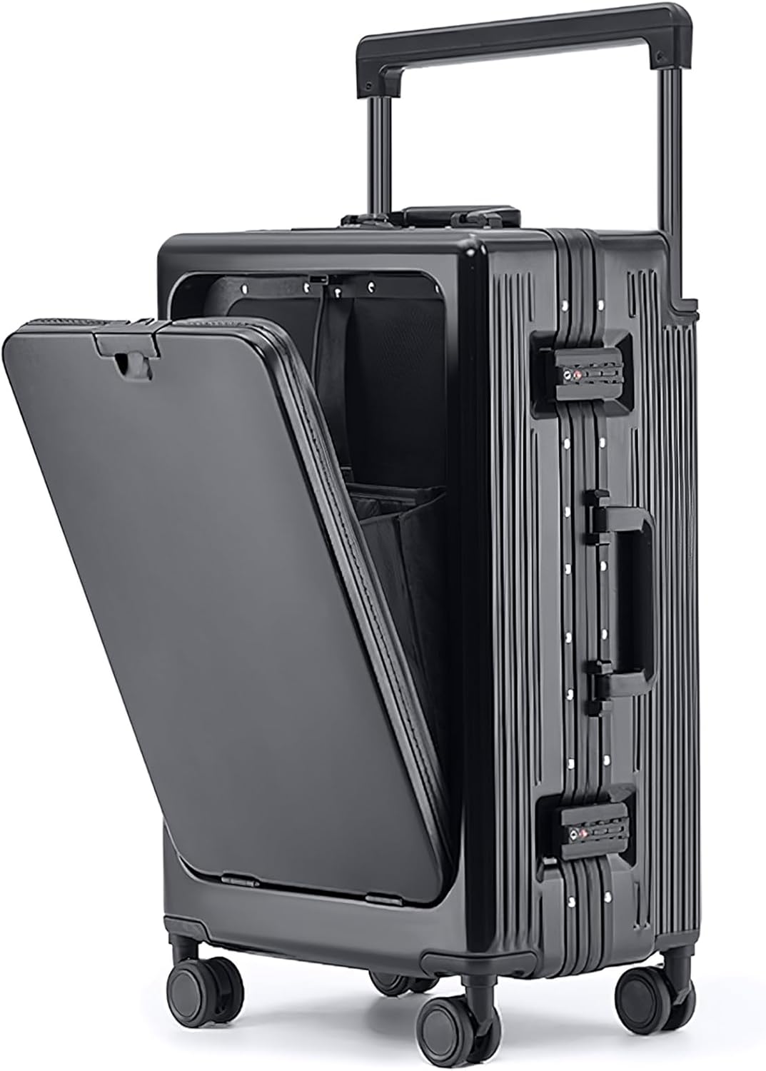 LAZEYARD Aluminum Frame Carry On Luggage with Usb Port and
