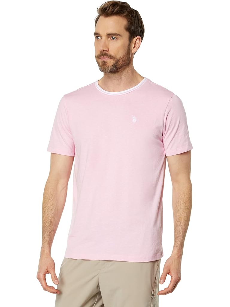 U.S. POLO ASSN. Short Sleeve Crew Neck Yarn-Dye Collar Tipped Jersey Tee