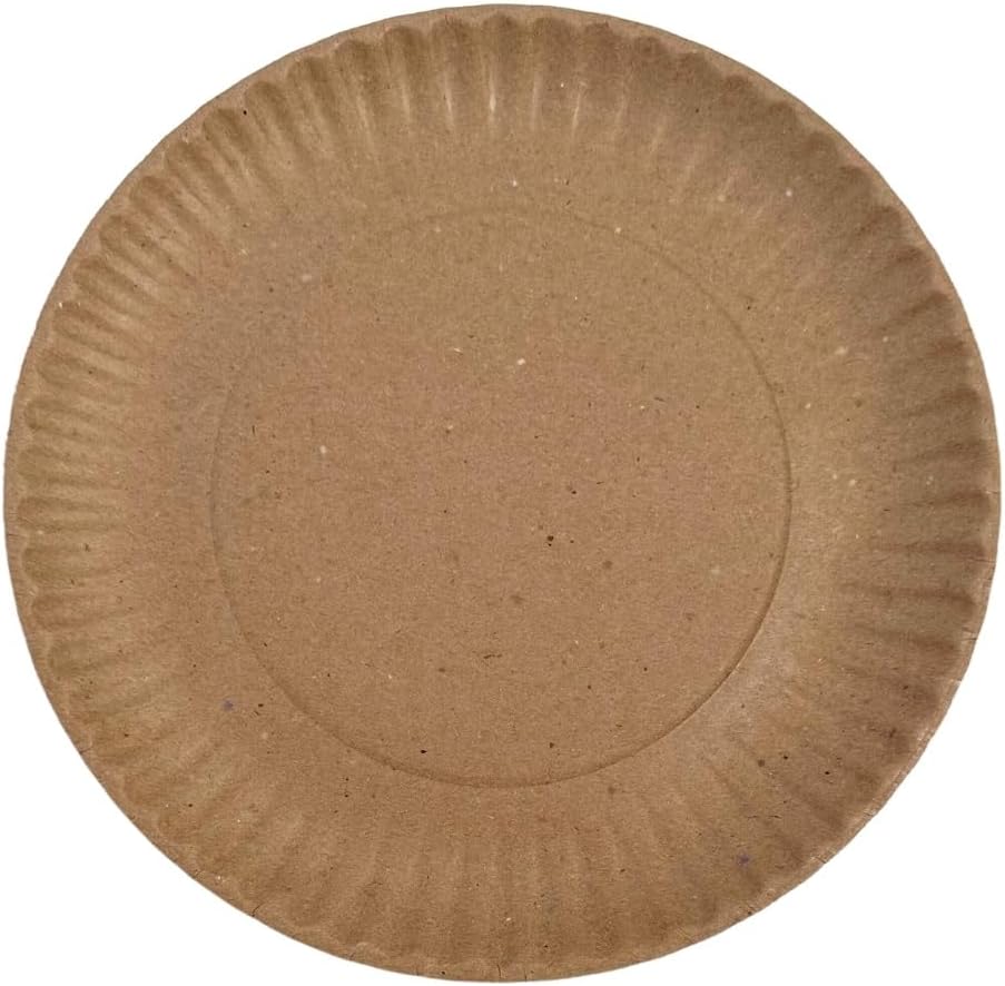 Miniatura 2 de EcoQuality Platos desechables de papel kraft de 9 pulgadas, sin revestimiento, grandes, platos de papel marrón desechables para todos los días,